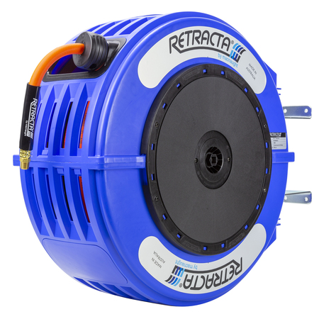 MACNAUGHT Thermoplastic Heavy Duty Hose Reel Air Water Service 3/8 inch x 65 ft 300 PSI Blue Case RO365B-02